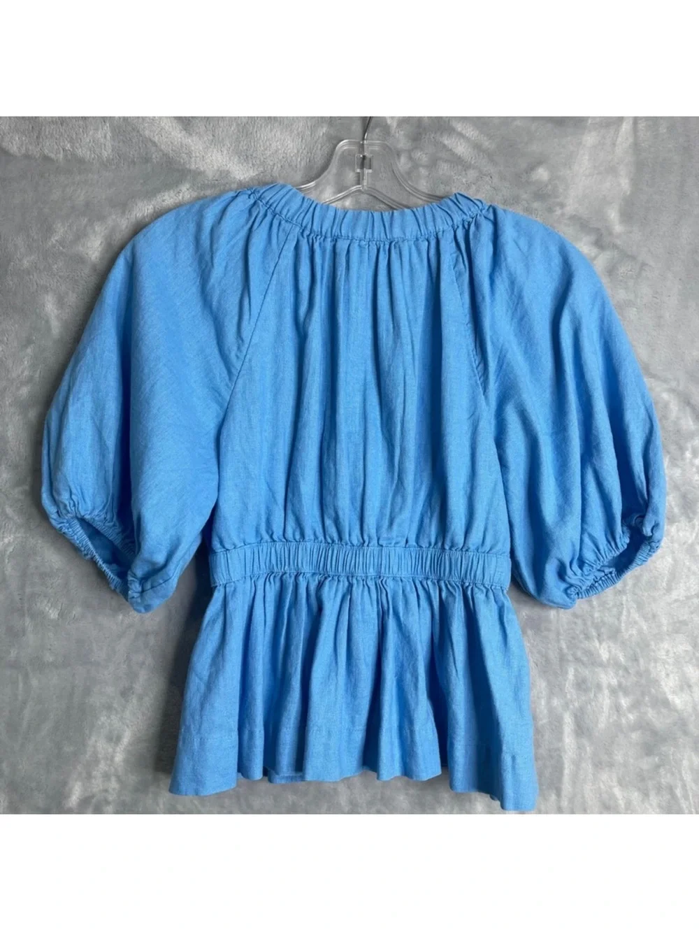 Abercrombie & Fitch Baby doll Light Blue Peplum V-Neck Top